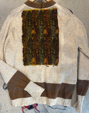 Load image into Gallery viewer, Knitted Cardigan with Recycled Patch Design