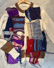 Load image into Gallery viewer, Knitted Cardigan with Recycled Patch Design