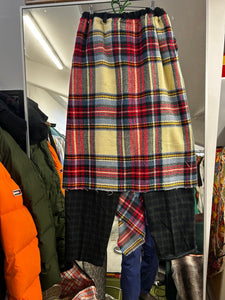 Trouser with tartan wrap
