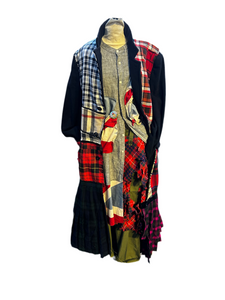 Patchwork floor length coat
