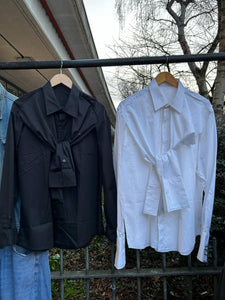 Cotton shirts with extra sleeves tied to front
