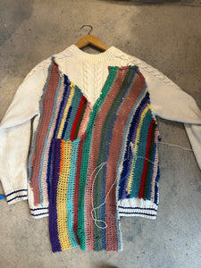 Knitted Cardigan with Recycled Wool Design to Front & Back