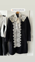 Load image into Gallery viewer, Velvet jacket of vintage origin with antique lace collar and trim
