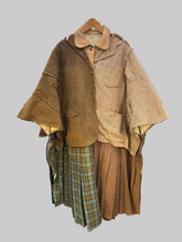 Load image into Gallery viewer, Tweed and tartan cape
