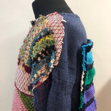 Load image into Gallery viewer, Blue Patchwork Knitted Jumper
